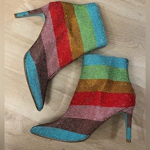 Rainbow Sequin Booties